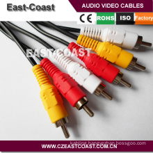 High performance 3mm av cable 3rca to 3rca audio video cable